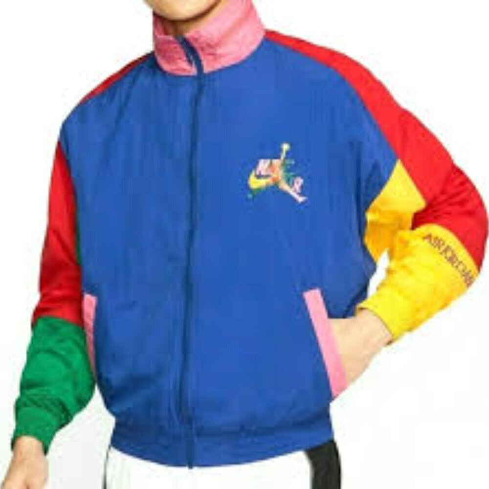 Nike Colorblock Windbreaker Jacket in Blue, Red, Yellow, Green, Pink